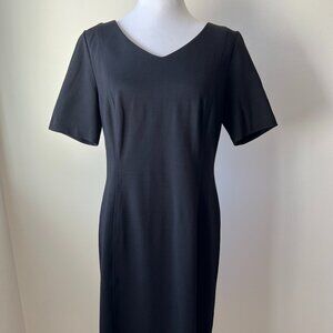 Talbot's Black Ponte Knit Sheath Dress - Size 8P - Classic LBD!